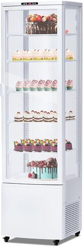 10.9 Cu.ft Commercial Display Refrigerator Case, Refrigerator Pastry Display Case with Adjustable Shelves, LED Lighting & Auto Defrost, Double-Layered Glass, for Bakery, Cafe, Restaurant in Kuwait