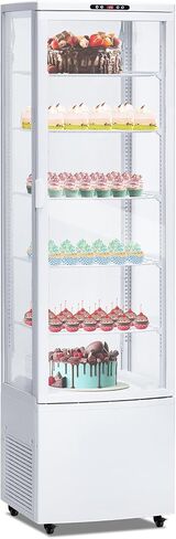 10.9 Cu.ft Commercial Display Refrigerator Case, Refrigerator Pastry Display Case with Adjustable Shelves, LED Lighting & Auto Defrost, Double-Layered Glass, for Bakery, Cafe, Restaurant in Kuwait
