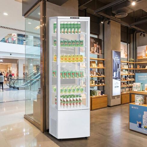 10.9 Cu.ft Commercial Display Refrigerator Case, Refrigerator Pastry Display Case with Adjustable Shelves, LED Lighting & Auto Defrost, Double-Layered Glass, for Bakery, Cafe, Restaurant in Kuwait