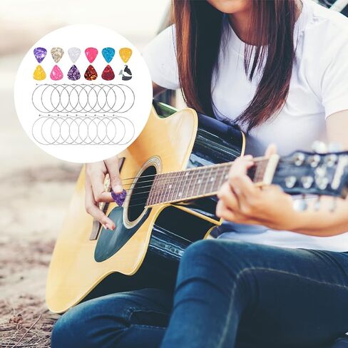 18 PCS Electric Guitar String, 3 Full Sets and 12 Picks with Stainless Steel Core Guitar Electric 6 String Set Including E-1st B-2nd G-3rd D-4th A-5th E-6th in Kuwait