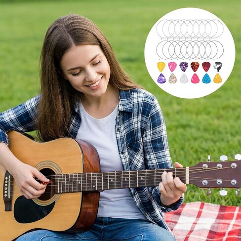 18 PCS Electric Guitar String, 3 Full Sets and 12 Picks with Stainless Steel Core Guitar Electric 6 String Set Including E-1st B-2nd G-3rd D-4th A-5th E-6th in Kuwait