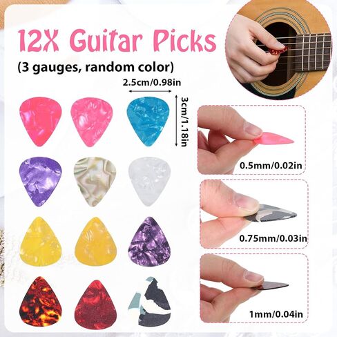 18 PCS Electric Guitar String, 3 Full Sets and 12 Picks with Stainless Steel Core Guitar Electric 6 String Set Including E-1st B-2nd G-3rd D-4th A-5th E-6th in Kuwait
