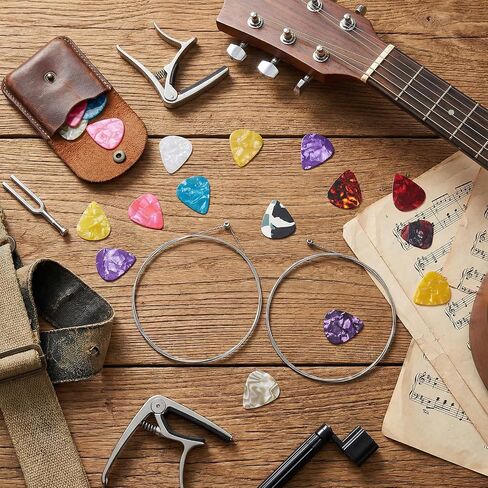 18 PCS Electric Guitar String, 3 Full Sets and 12 Picks with Stainless Steel Core Guitar Electric 6 String Set Including E-1st B-2nd G-3rd D-4th A-5th E-6th in Kuwait