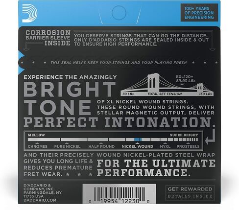 أوتار جيتار كهربائي من D'Addario EXL120+ مصنوعة من النيكل، Super Light Plus، 9.5-44 (عبوة من 3 قطع) in Kuwait