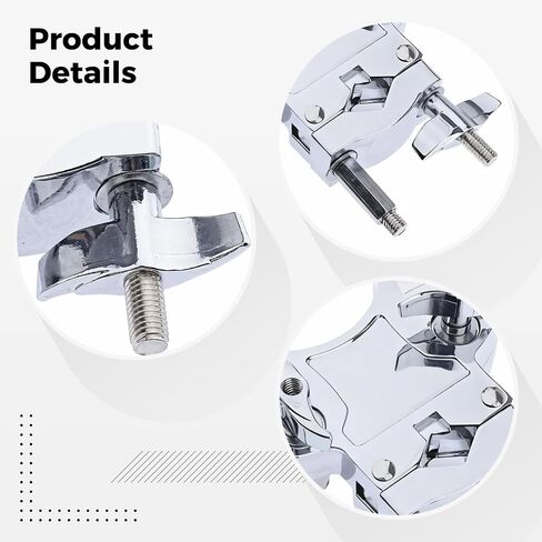 Double Tom Holder Stand, Aluminum Alloy Drum Rack Clamp with Electroplated Surface, Solid Mount Bracket for Double Tom Drum Set, Replacement Part for Drum Setup in Kuwait