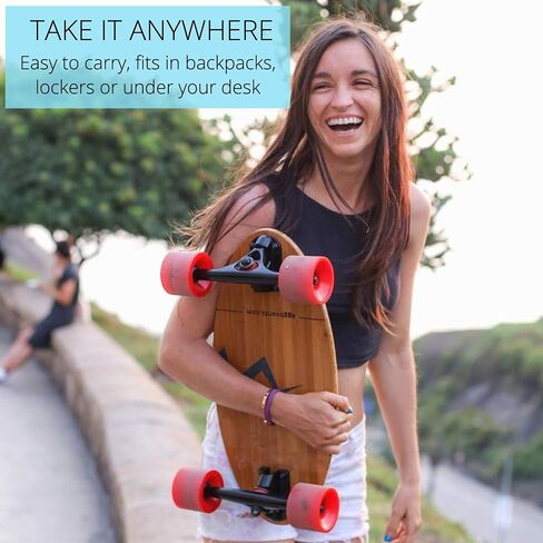 Eggboards Mini Longboard مع ملحقات مصابيح LED - لوح طويل صغير من الخيزران مزود بإضاءة LED أمامية وخلفية. رائعة للبالغين والأطفال للتزلج في أي مكان وفي أي مكان in Kuwait