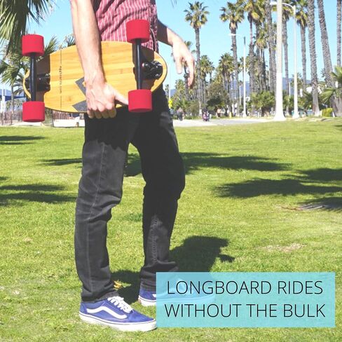 Eggboards Mini Longboard مع ملحقات مصابيح LED - لوح طويل صغير من الخيزران مزود بإضاءة LED أمامية وخلفية. رائعة للبالغين والأطفال للتزلج في أي مكان وفي أي مكان in Kuwait