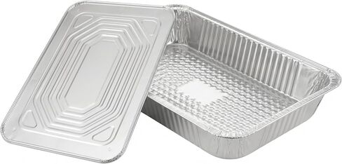 20 Pack Full Size Aluminum Foil Pans, 20.5"x12.8" Deep | Disposable large food containers, steam table trays for catering, roasting, bbq, chafing pans in Kuwait