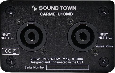 مكبر صوت شاشة Sound Town CARME مقاس 10 بوصات محوري ثنائي الاتجاه احترافي PA DJ، أسود مع دعامة تثبيت على شكل حرف U، للتركيب، صوت مباشر، بار، كنيسة (CARME-U10MB) in Kuwait
