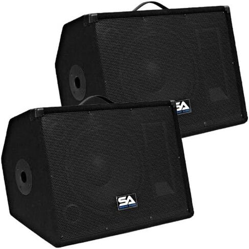 Seismic Audio - Pair of 12" Floor Monitors Studio, Stage, or Floor use - PA/DJ Speakers - Bar, Band, Karaoke, Church, Drummer use in Kuwait