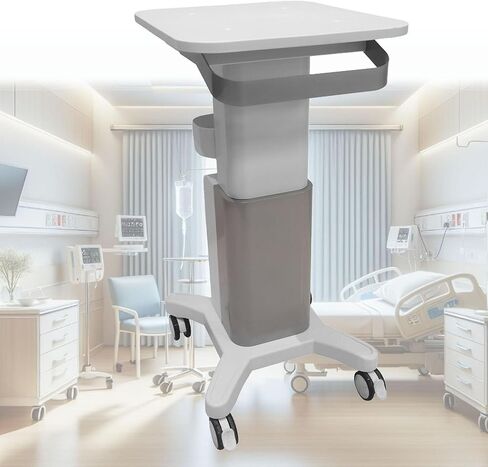 عربة صالون طبية شديدة التحمل بعجلات، حامل معدات التجميل المتدحرجة بمقبض وعجلات قفل لأجهزة التجميل في عيادة السبا، رمادي فاتح in Kuwait