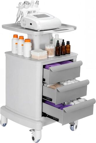 Dental Scanner Cart with 3 Drawers & 4 Wheels & 1 Top Tray Mobile Storage Cart 66 LBS Load for Hospital Clinic Salon Spa Office Bedroom in Kuwait