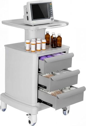 Dental Scanner Cart with 3 Drawers & 4 Wheels & 1 Top Tray Mobile Storage Cart 66 LBS Load for Hospital Clinic Salon Spa Office Bedroom in Kuwait