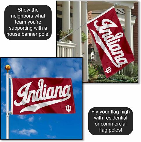 شركة College Flags & Banners Co. Indiana Hoosiers Script Wordmark 3x5 راية العلم in Kuwait
