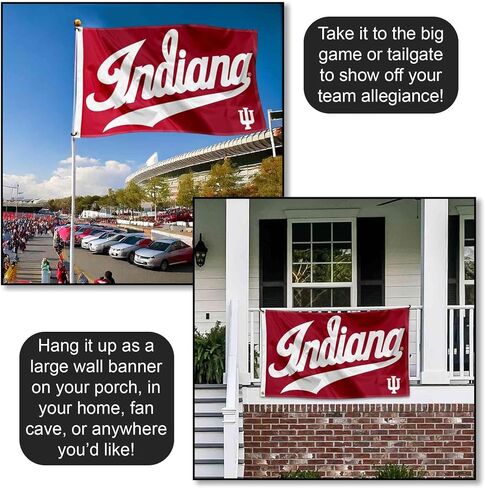شركة College Flags & Banners Co. Indiana Hoosiers Script Wordmark 3x5 راية العلم in Kuwait