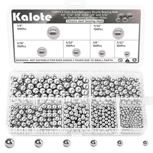 650PCS 304 Stainless Steel Bearing Balls Assortment Kit, 1mm to 8mm Precision Metal Balls for Bicycle Bearings, Drawer Slides, Casters and DIY Projects - Rust Resistant & Smooth Surface in Kuwait