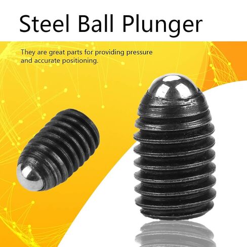 Hilitand M8 Hex Socket Ball Spring Plungers Set Screw Thread Ball Plunger Carbon, M8X12, 10 Pieces in Saudi Arabia