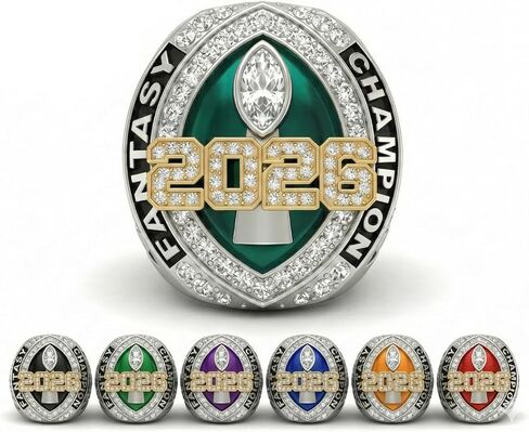 2026 Engraved Fantasy Football Winner Trophy Championship Prizes League Sports Fan Ring Set with Box in Kuwait