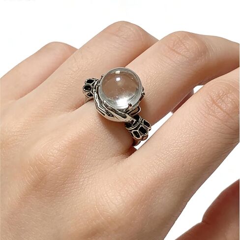 Gothic Crystal Ball Hand Ring, Vintage Skull Hand Crystal Ball Ring, Adjustable Punk Gothic Rings for Cosplay Party, Unique Gift for Women and Men in Kuwait