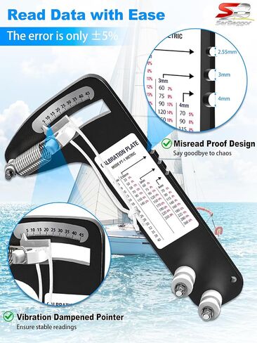Sailboat Rigging Tension Gauge PT-1, Rated up to 800 lb Accurate Hands-Off Rigging Tool, Wire Rope Standing Rigging for 3/32", 1/8", 5/32" Diameter Wire Cable in Kuwait