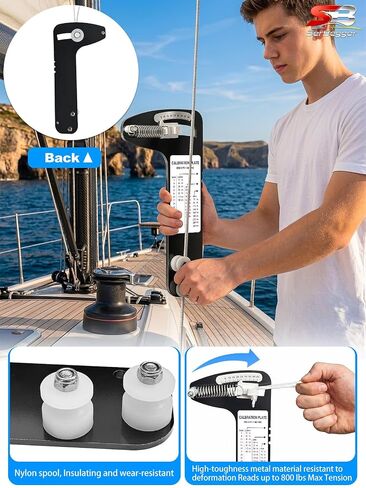 Sailboat Rigging Tension Gauge PT-1, Rated up to 800 lb Accurate Hands-Off Rigging Tool, Wire Rope Standing Rigging for 3/32", 1/8", 5/32" Diameter Wire Cable in Kuwait