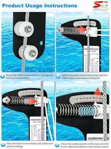 Sailboat Rigging Tension Gauge PT-1, Rated up to 800 lb Accurate Hands-Off Rigging Tool, Wire Rope Standing Rigging for 3/32", 1/8", 5/32" Diameter Wire Cable in Kuwait