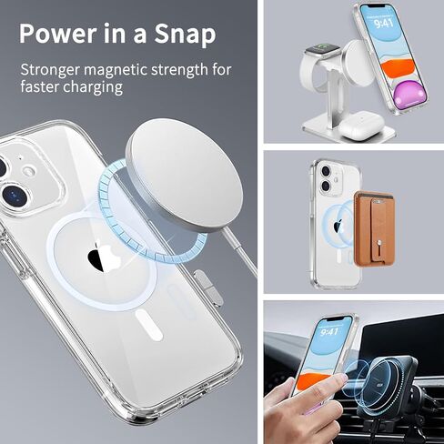 COOLQO for iPhone 11 Case Non-Yellowing Screen Protector + Camera Protection Dual-Layer Military Grade 17 FT Drop Shockproof Protection Phone Cover Clear in Kuwait
