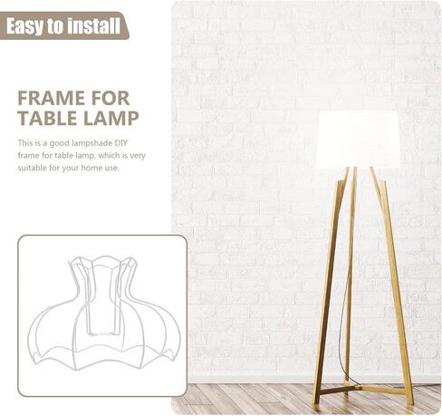 DOITOOL Industrial Lampshade Frame 11.41X11.41X7.95In Wire Lamp Holder for Diy Table Lamp E27 Base Light Support Bracket in Kuwait