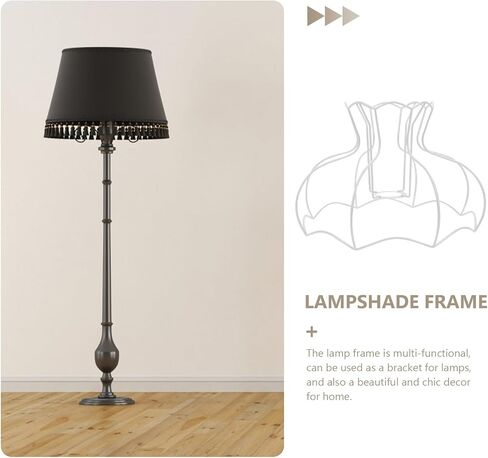 DOITOOL Industrial Lampshade Frame 11.41X11.41X7.95In Wire Lamp Holder for Diy Table Lamp E27 Base Light Support Bracket in Kuwait