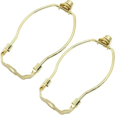 8 Inch Short Lamp Harp,Nickle Lampshade Holder Kits with Finials and Detachable Saddle Bases,DIY Lighting Accessories Horn Frame Lamp Shade Brackets(2Pack) in Kuwait