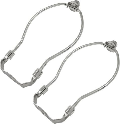8 Inch Short Lamp Harp,Nickle Lampshade Holder Kits with Finials and Detachable Saddle Bases,DIY Lighting Accessories Horn Frame Lamp Shade Brackets(2Pack) in Kuwait