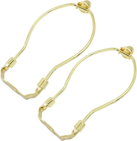 8 Inch Short Lamp Harp,Nickle Lampshade Holder Kits with Finials and Detachable Saddle Bases,DIY Lighting Accessories Horn Frame Lamp Shade Brackets(2Pack) in Kuwait