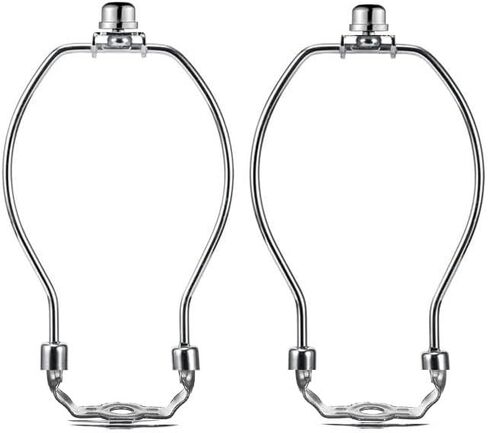 ​Lamp Shade Harp Holder，6 Inch Lamp Harp Kit -2 Set，Detachable Shade Holder for Table & Floor Lamps， DIY Lighting Accessories Lampshade Bracket， with 2 Shade Attaching Finial Top(Nickel) in Kuwait