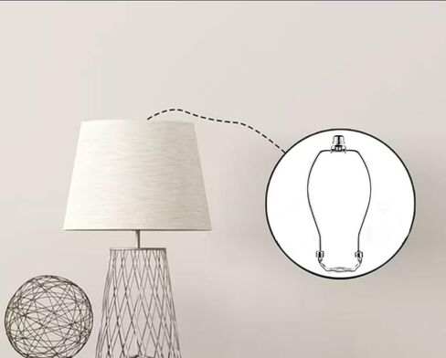 ​Lamp Shade Harp Holder，6 Inch Lamp Harp Kit -2 Set，Detachable Shade Holder for Table & Floor Lamps， DIY Lighting Accessories Lampshade Bracket， with 2 Shade Attaching Finial Top(Nickel) in Kuwait