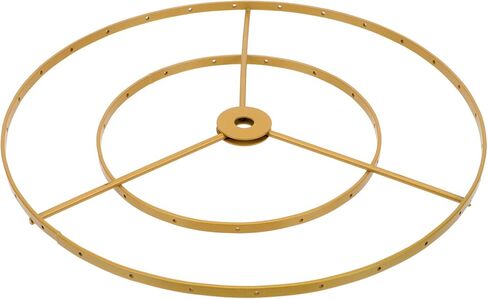 Luxshiny Creative E27 Chandelier Frame Double-Layer Ring Lampshade Holder Wire Frame for Diy Lamp Shade Replacement Home Lighting Accessory 13.77In in Kuwait