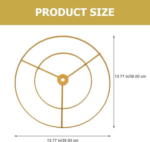Luxshiny Creative E27 Chandelier Frame Double-Layer Ring Lampshade Holder Wire Frame for Diy Lamp Shade Replacement Home Lighting Accessory 13.77In in Kuwait