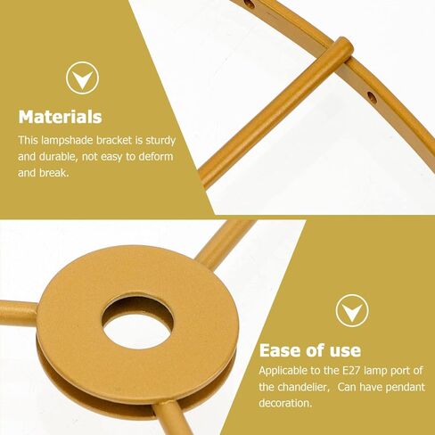 Luxshiny Creative E27 Chandelier Frame Double-Layer Ring Lampshade Holder Wire Frame for Diy Lamp Shade Replacement Home Lighting Accessory 13.77In in Kuwait