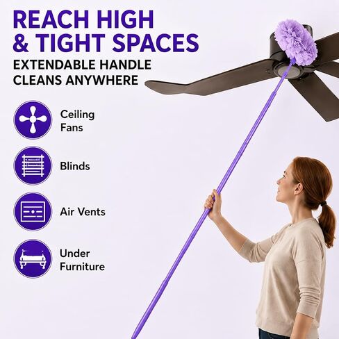 30 Count 360°Heavy Duty Duster Refills(for Swiffer), Multisurface Duster Refills Only, Unscented Disposable for Cleaning with 4X Microfibers for Electronics, Furniture, Blinds, Ceiling Fans in Kuwait