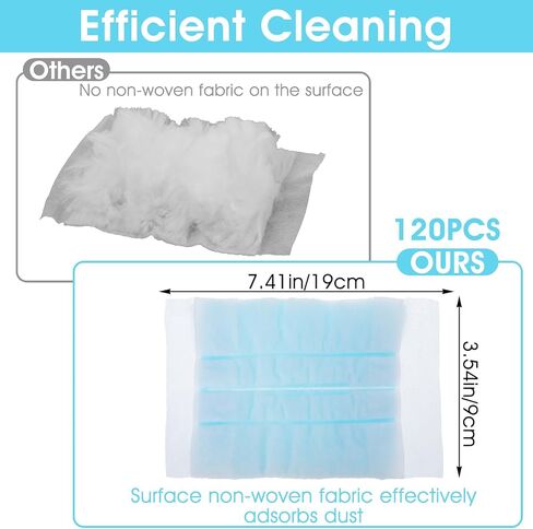 Sibba 120 Pcs Duster Refills, Electrostatic Disposable Dusters Refills Bulk Compatible with Duster, Multi-Surface Dusting Refill Microfibre Dusters for Blinds Ceiling Fans Furniture Multi-Surface in Saudi Arabia