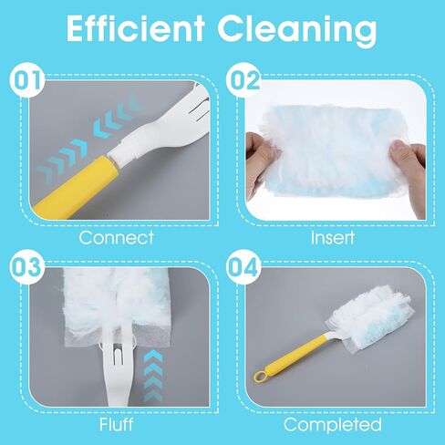 Sibba 120 Pcs Duster Refills, Electrostatic Disposable Dusters Refills Bulk Compatible with Duster, Multi-Surface Dusting Refill Microfibre Dusters for Blinds Ceiling Fans Furniture Multi-Surface in Saudi Arabia