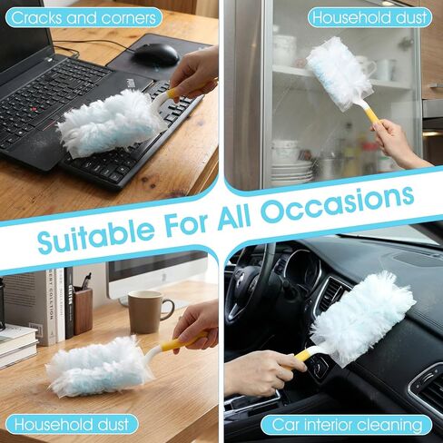 Sibba 120 Pcs Duster Refills, Electrostatic Disposable Dusters Refills Bulk Compatible with Duster, Multi-Surface Dusting Refill Microfibre Dusters for Blinds Ceiling Fans Furniture Multi-Surface in Saudi Arabia