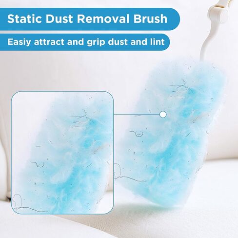 Dimeho 60 Count Duster Refills, Disposable Cleaning Duster Kit Heavy Duty Microfibre Dusters with Extendable Handle Starter Multi-Surface Dusters for Cleaning Home Furniture Blinds Ceiling Fan in Saudi Arabia