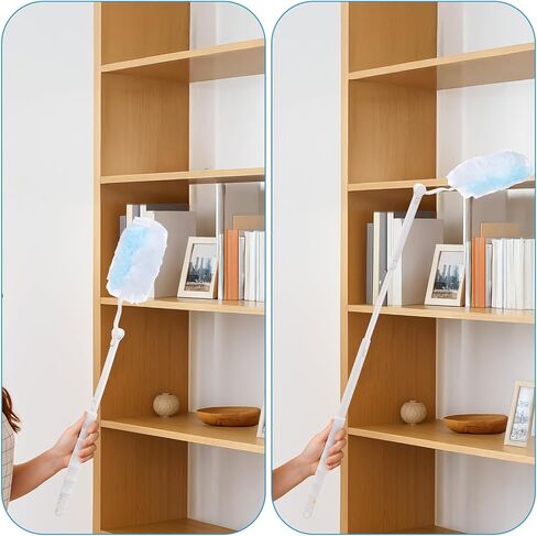 Dimeho 60 Count Duster Refills, Disposable Cleaning Duster Kit Heavy Duty Microfibre Dusters with Extendable Handle Starter Multi-Surface Dusters for Cleaning Home Furniture Blinds Ceiling Fan in Saudi Arabia