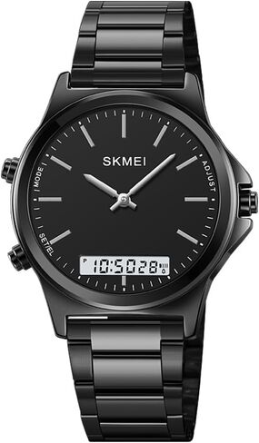 Men’s Watch Multifunction Watches Display Analog Digital Chrono Timekeeping Sport Backlight Watches Waterproof Alarm Stainless Steel 3-Time Wristwatches in Kuwait