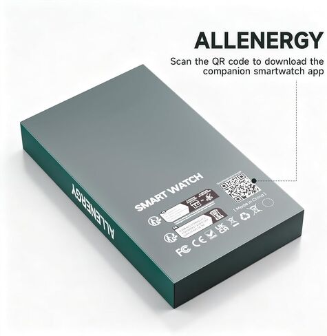 ساعة ALLENERGY الذكية للرجال (الرد/إجراء مكالمة) 1.96 بوصة ساعات ذكية مقاومة للماء مع مصباح يدوي أكثر من 30 يومًا وعمر بطارية طويل جدًا 24/7 لتتبع اللياقة البدنية لأكثر من 100 رياضة - هدية للأصدقاء والعائلة in Kuwait