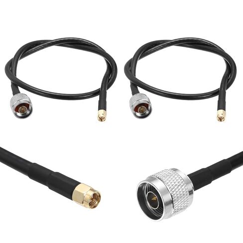 MECCANIXITY 2 قطعة KMR/LMR240 كابل تمديد محوري، 50ohm 1Ft SMA ذكر إلى N-Type ذكر كابل محوري منخفض الخسارة هوائي تمديد مع موصل لـ 3G 4G 5G LTE Ham WiFi GPS RF Radio Use in Kuwait