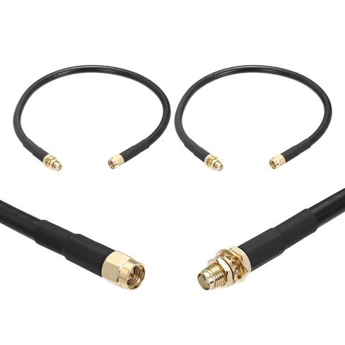 MECCANIXITY 2 قطعة KMR/LMR240 كابل تمديد محوري، 50ohm 1Ft SMA ذكر إلى N-Type ذكر كابل محوري منخفض الخسارة هوائي تمديد مع موصل لـ 3G 4G 5G LTE Ham WiFi GPS RF Radio Use in Kuwait
