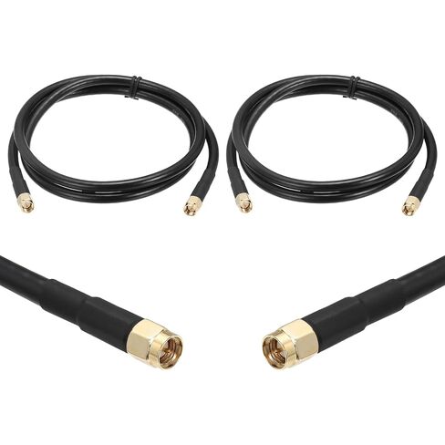 MECCANIXITY 2 قطعة KMR/LMR240 كابل تمديد محوري، 50ohm 1Ft SMA ذكر إلى N-Type ذكر كابل محوري منخفض الخسارة هوائي تمديد مع موصل لـ 3G 4G 5G LTE Ham WiFi GPS RF Radio Use in Kuwait