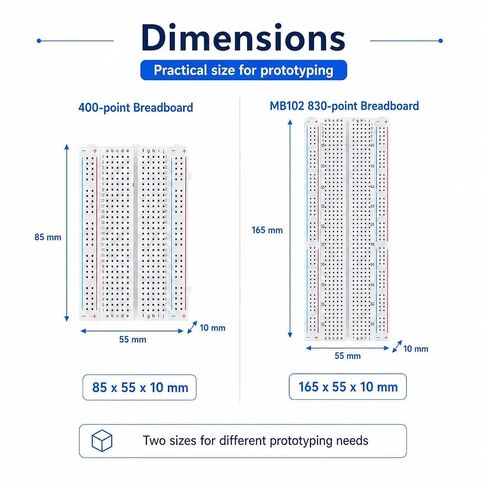 840Pcs Breadboard Jumper Wires Kit with 4 Solderless Breadboards, 14 Lengths 2-125mm Pre-Cut Flexible Connecting Cables & Storage Box for Arduino, Raspberry Pi, DIY Electronics Prototyping in Kuwait