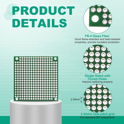 MECCANIXITY 12Pcs Single Sided PCB Boards, FR-4 Fiberglass Printed Circuit Prototyping Board, Universal Prototype Kit for DIY, Soldering, Electronics, Green 1.97" x 1.97" in Kuwait